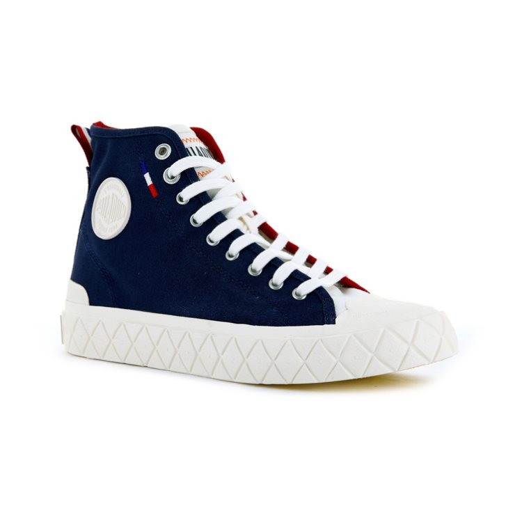 Palladium Palla Ace Canvas High Tops Men's Sneakers Navy / Red | UK A289-EWK